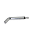 Silver Trailer Hitch Lock Pin For Receiver, Five Eighths Inch Bent Pin, Chrome Plated Steel, Aluminum Lock Head, Side View