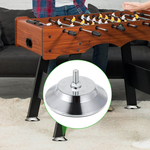 4 Pack Heavy Duty Billiard Table Leg Levelers With Adjustable 5 Inch Metal Leveling Feet Chrome Finish And PE Base for Soccer Tables
