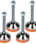 Heavy Duty Leveling Feet For Workbench And Machinery With 2.36 Inch Base And M12 Thread Adjustable Leg Levelers 1300 Pound Capacity Chrome Plated Carbon Steel Non Slip Base 4 Pack D60xM12x100 By MROUDELUO