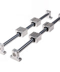 Two 10mm 600mm Chrome Plated Linear Shaft Rods With Four SK10 Fixed Shaft Supports And Four SCS10UU Pillar Block Bearings A Complete Linear Motion Kit