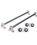 Two 10mm 600mm Chrome Plated Linear Shaft Rods With Four SK10 Fixed Shaft Supports And Four SCS10UU Pillar Block Bearings A Complete Linear Motion Kit For 3D Printers CNC DIY Projects And Pro Builds