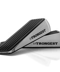 Heavy Duty Door Stopper Wedge Set Chrome Metal Non Slip Rubber Door Stops for Heavy Doors Works on Wood Tile Carpet with 2 Wall Protectors