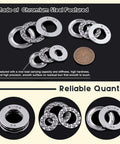 Nine Piece Thrust Needle Roller Bearing Set With Washers In Three Sizes 10x24x9Mm 17x30x9Mm And 20x35x10Mm Chrome Steel Close-Up
