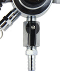 Close-up of Nitrogen Regulator For Draft Beer With Chrome Finish Multi Stage Control For Precise Output Durable Commercial Grade Build Hose Barb Fits 5 16 Inch ID Tubing Kegco Compatible
