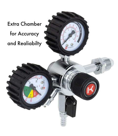 Nitrogen Regulator For Draft Beer With Chrome Finish Multi Stage Control For Precise Output Durable Commercial Grade Build Hose Barb
