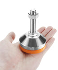 Heavy Duty Carbon Steel Leveling Feet With Anti Skid Pads 4 Pack For Furniture And Equipment M12 Thread 2.36 Inch Diameter Base