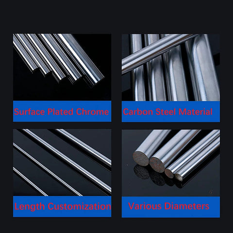 Heavy Duty 8mm By 300mm Linear Motion Guide Rod Chrome Plated Case Hardened For 3D Printer DIY CNC Projects, chrome rods, material details