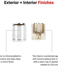 Chrome-plated 3/8 Inch Drive 24 Mm Shallow 6 Point Socket For Hex Fasteners with corrosion-resistant finish and flat side contact design.