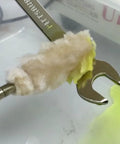 Chrome Plating Kit With Brush System 24K Gold Solution Three Step Process in use, applying gold on a metal surface in workshop.