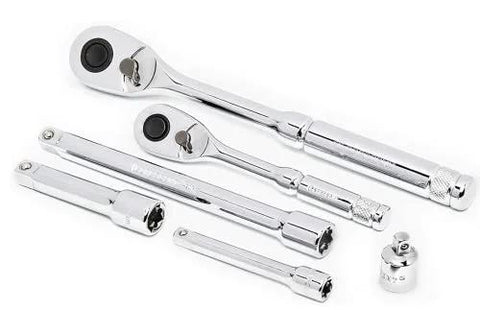 Chrome ratchets and extensions from 180 Piece Professional Tool Set in Tool Storage Case - CTK180