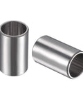 Chrome Steel Oilless Sleeve Bearings 10mm Bore, 12mm Outer Diameter, 20mm Length Bushing Set Of 2, shown in side and angle views
