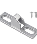 Chrome Plated Sliding Glass Door Keeper Set With Mounting Screws Adjustable Vertical Screw Slots And Latch Hardware For Easy Replacement On Various Sliding Patio Doors Durable Chrome Finish Easy Install And Secure Fit For Various Sliding Patio Doors