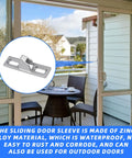 Chrome Plated Sliding Glass Door Keeper Set With Mounting Screws Adjustable Vertical Screw Slots And Latch Hardware For Easy Replacement On Various Sliding Patio Doors Durable Chrome Finish Easy Install And Secure Fit For Various Sliding Patio Doors