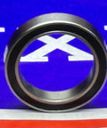 Premium 6702-2RS Bearing 15x21x4mm Sealed Ball Bearing front view showing rubber seals and chrome steel finish.