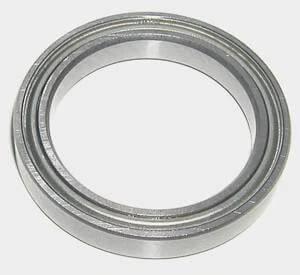 Premium 6702ZZ Bearing 15x21x4 Shielded Ball Bearing side view showing metal shield and chrome steel build.