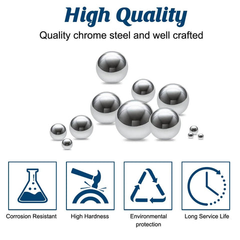 610 Piece Ball Bearings Set Loose Steel Bearings In Six Sizes, corrosion resistance, high hardness, long service life icons