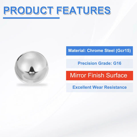 20 Pieces 17mm Solid Chrome Steel Bearing Balls G16 Precision Grade with Mirror Finish and High Wear Resistance