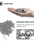 Hand holding 100 Pieces Chrome Steel Bearing Balls Approximately 13mm Diameter Half Inch Precision Grade Hardened Chromium Steel for Bearings.