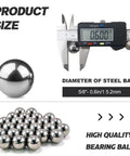 Digital caliper measuring 100 Pieces Chrome Steel Bearing Balls 16mm Five Eighths Inch Pro Grade G25 Polished Surface Lightly Oiled