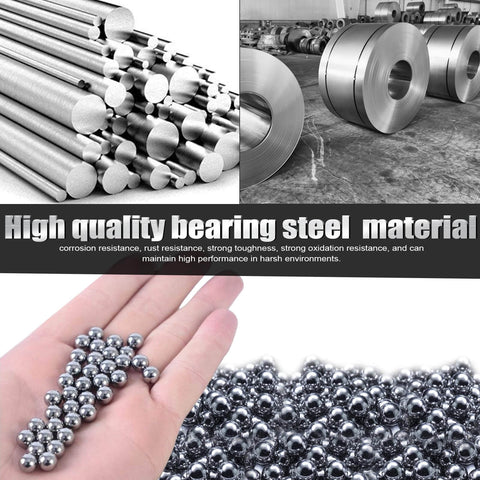 Hand holding 2 Pack 45mm Chrome Steel Bearing Balls For Precision Bearings And Bicycle Parts, bulk chrome steel ball material.