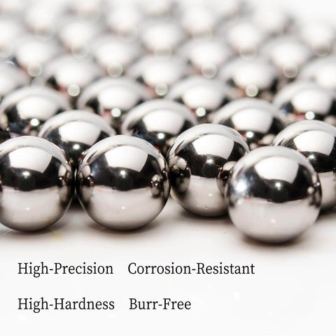 Close-up of Two 2 Inch Diameter Hardened Chrome Steel Bearing Balls Two Piece Set for Precision Machines, mirror-polished finish