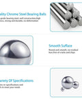 Quality chrome steel bearing balls with smooth surface and various specifications, shown in close-up.