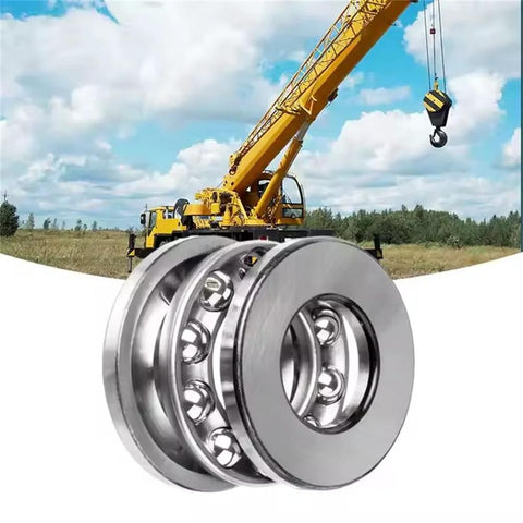 Front view of two 30x47x11 mm axial thrust ball bearings, metal finish, pack of 2