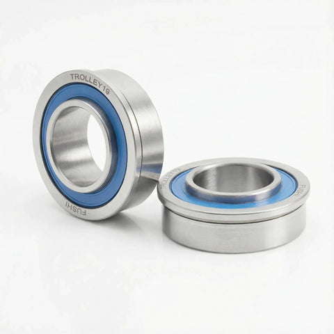 4 Pack Sealed Flanged Ball Bearings For Lawn Mowers And Outdoor Carts, Inside Diameter Three Quarters Inch, Chrome Steel