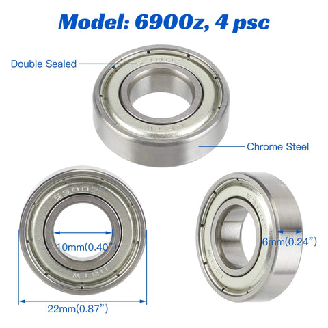 Beefed Up Mini Bike Steering Bearings Kit Replacement For Coleman CT200U BT200X CT200U-EX RT200 CT100U CC100X RT100 Chrome Steel