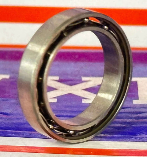 Premium 6702 Open Bearing 15x21x4mm showing chrome steel design and deep groove, ideal for compact applications.