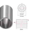 Chrome Steel Oilless Sleeve Bearings 10mm Bore, 12mm Outer Diameter, 20mm Length Bushing Set Of 2, diagram and dimensions