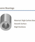 Six Piece Sleeve Bearing Set 5mm x 8mm x 10mm Oilless Chrome Steel Bushings for Industrial Equipment shown with product details