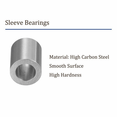 Six Piece Sleeve Bearing Set 5mm x 8mm x 10mm Oilless Chrome Steel Bushings for Industrial Equipment shown with product details