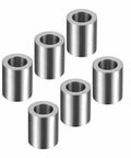 Six Piece Sleeve Bearing Set 5mm x 8mm x 10mm Oilless Chrome Steel Bushings displayed in a group for industrial equipment use.
