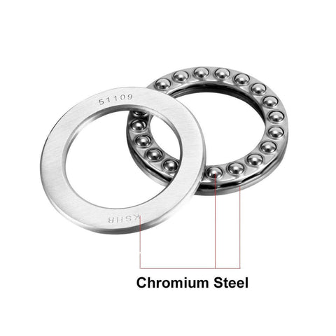 ✝️ uxcell 51109 Thrust Ball Bearings 45mm x 65mm x 14mm Chrome Steel ABEC3 Single Row Roller 2pcs, close-up view