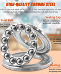 Beefy Nine Piece Chrome Steel Thrust Ball Bearings Set With Multiple Bore Sizes For Oven Turntables And Pumps Single Row Precision Axial Bearings