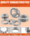 Beefy Nine Piece Chrome Steel Thrust Ball Bearings Set With Multiple Bore Sizes For Oven Turntables And Pumps on display.