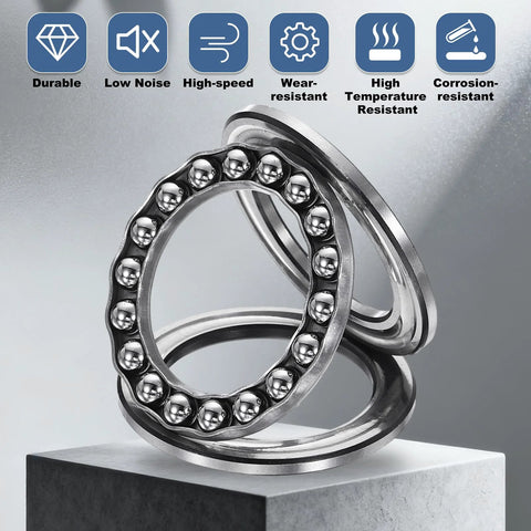 Heavy Duty Thrust Ball Bearing Uxcell for Machinery and DIY Projects with 35mm bore and 68mm outer diameter, chrome steel.