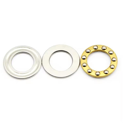 Thrust Ball Bearing 8mm Bore 22mm Outer Diameter 7mm Width Chrome Steel Single Direction components on white background