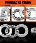 Beefy Nine Piece Chrome Steel Thrust Ball Bearings Set With Multiple Bore Sizes For Oven Turntables And Pumps displayed in product show