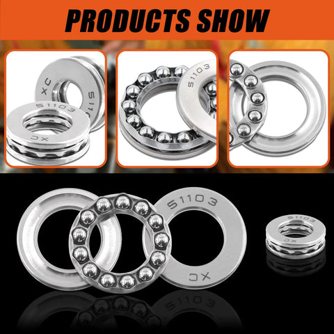 Beefy Nine Piece Chrome Steel Thrust Ball Bearings Set With Multiple Bore Sizes For Oven Turntables And Pumps displayed in product show