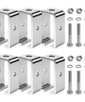 Chrome plated strut channel trolley track hanger bracket offers rugged load support, rust resistance, & screws for installation