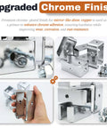 Chrome plated strut channel trolley track hanger bracket offers rugged load support, rust resistance, industrial look.