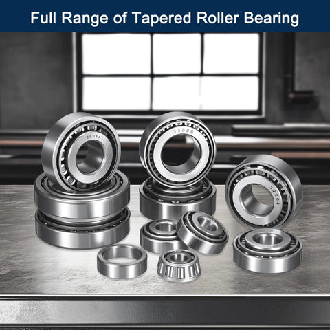 High-precision crowned chrome steel tapered roller bearing cone and cup set, 1.25 bore in, 2.328 in OD, ABEC 3 display.