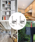 Two Pack 5/8 Inch Thumb Operated Offset Cam Locks Chrome Non Locking Cabinet Latch Keyless Twist Replacement Lock for Mailbox Drawer RV Compartment Door, shown with various applications including cabinets and mailboxes.
