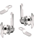 Two Pack 5/8 Inch Thumb Operated Offset Cam Locks Chrome Non Locking Cabinet Latch Keyless Twist Replacement Lock