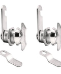 Two Pack 5/8 Inch Thumb Operated Offset Cam Locks Chrome Non Locking Cabinet Latch Keyless Twist Replacement Lock for Mailbox Drawer RV Compartment Door
