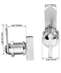 Six thumb operated cam lock sets for cabinets with a 7/8 inch body, showing metal cam lock dimensions.