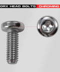Chrome Front Disc Brake Rotor Torx Bolts 10 Pack Five Sixteenths By Eighteen Threads Seven Eighths Inch Long For Harley Davidson Touring