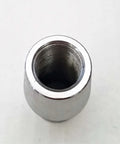 Close-up of USA 3/4 Rod End Heim Joint Kit tube adapter, showcasing internal threads and chromoly finish for suspension setups.